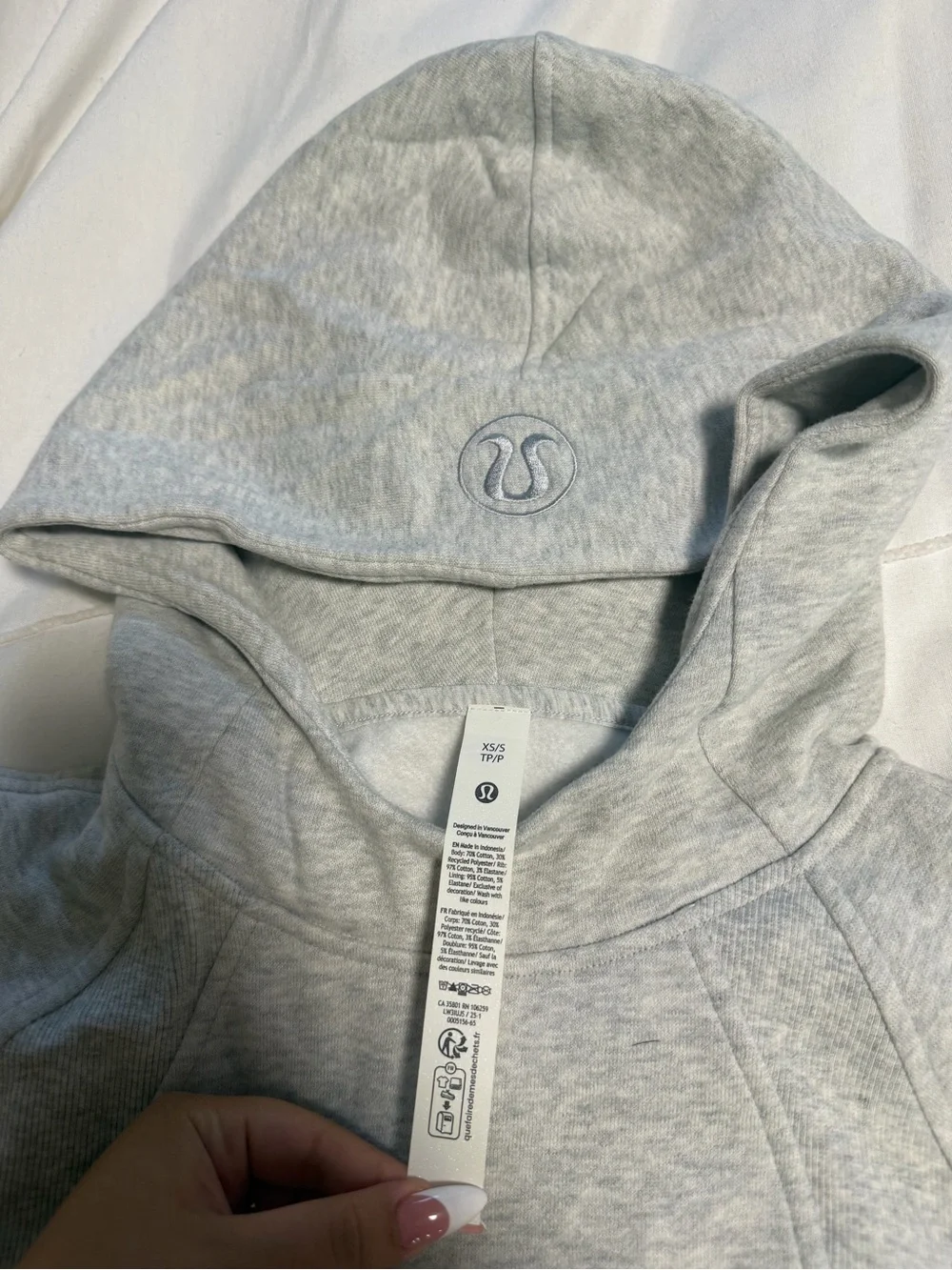 lululemon athletica  Light Gray Hooded Sweatshirt